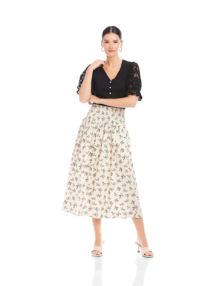 Rhea Smocked Waist Skirt