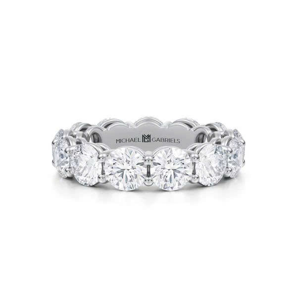 6 Carat Round Lab Grown Diamond Basket Eternity Band